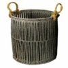Round Dark Grey Paper String Basket, Small
