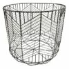 Round Matte Black Geo Grid Basket S