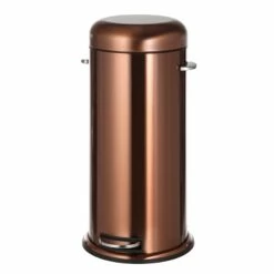 Round Retro Copper Stainless Steel Pedal Bin, 30l