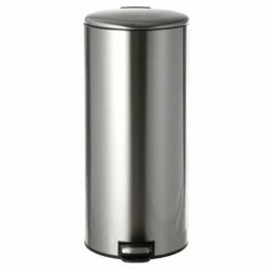 Round Stainless Steel Pedal Trash Bin With Thin Lid, 30l