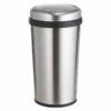 Round Stainless Steel Swing-Top Trash Bin, 45l