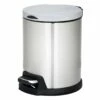 Round White Stainless Steel Pedal Bin, 5l