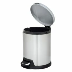 Round White Stainless Steel Pedal Bin, 5l 7 Round White Stainless Steel Pedal Bin, 5l -comprehensive Shop round white stainless steel pedal bin 5l 2