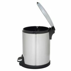 Round White Stainless Steel Pedal Bin, 5l 8 Round White Stainless Steel Pedal Bin, 5l -comprehensive Shop round white stainless steel pedal bin 5l 3