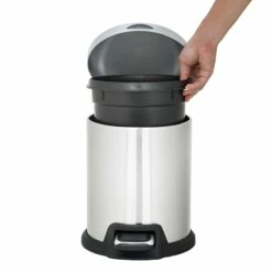 Round White Stainless Steel Pedal Bin, 5l 9 Round White Stainless Steel Pedal Bin, 5l -comprehensive Shop round white stainless steel pedal bin 5l 4