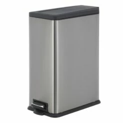 Slim Stainless Steel Rectangle Pedal Trash Bin, 45l