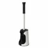 Stainless Steel Toilet Brush With Open Holder, White