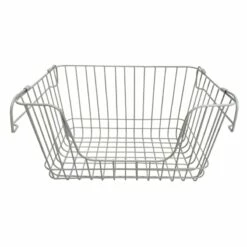 Stanley Black Metal Wire Stack Storage Basket, Large