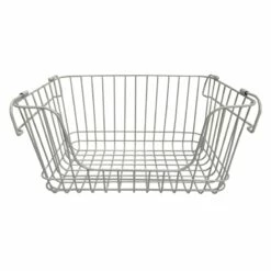 Stanley Black Metal Wire Stack Storage Basket, Small