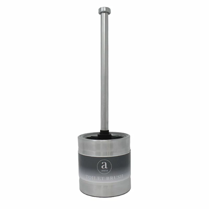Steel Toilet Brush W Open Holder Satin 1 Steel Toilet Brush W Open Holder Satin