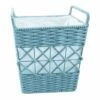Tapered Rope Laundry Hamper Blue, Medium
