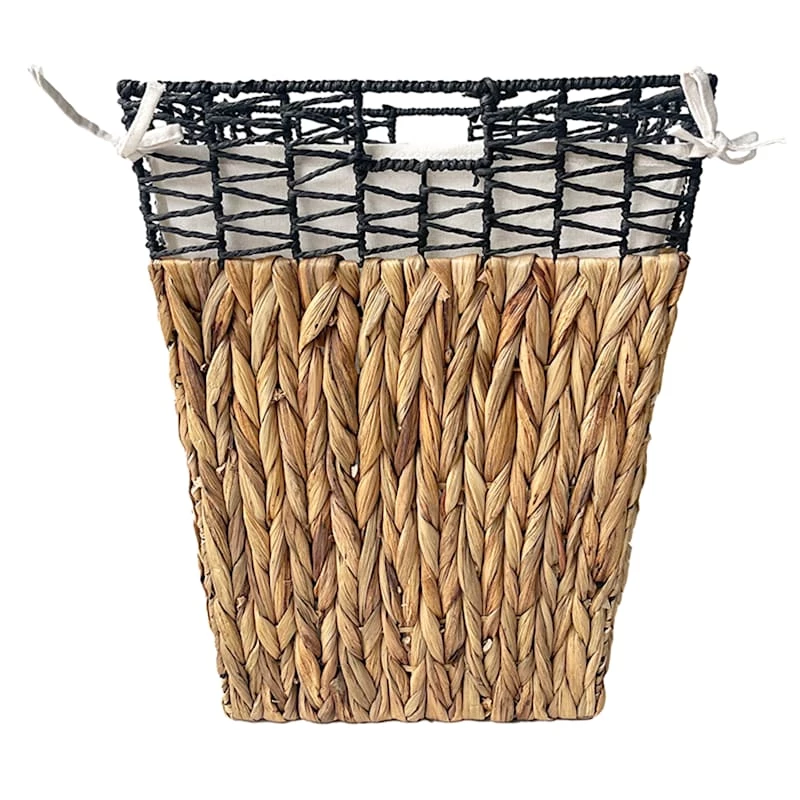 Tapered Square Water Hyacinth Laundry Hamper, Small 1 Tapered Square Water Hyacinth Laundry Hamper, Small