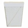 Tapered White Wood Rectangle Laundry Hamper