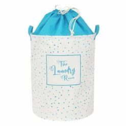 The Laundry Room Collapsible Laundry Hamper With Drawstring Liner, Blue