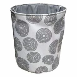 Tiny Dreamers Aussie Grey Circle Laundry Hamper, Medium