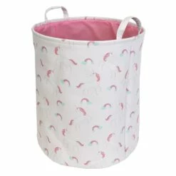 Tiny Dreamers Round Unicorn Kids Laundry Hamper, Medium
