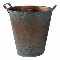 Tracey Boyd Antique Copper Basket, 14"