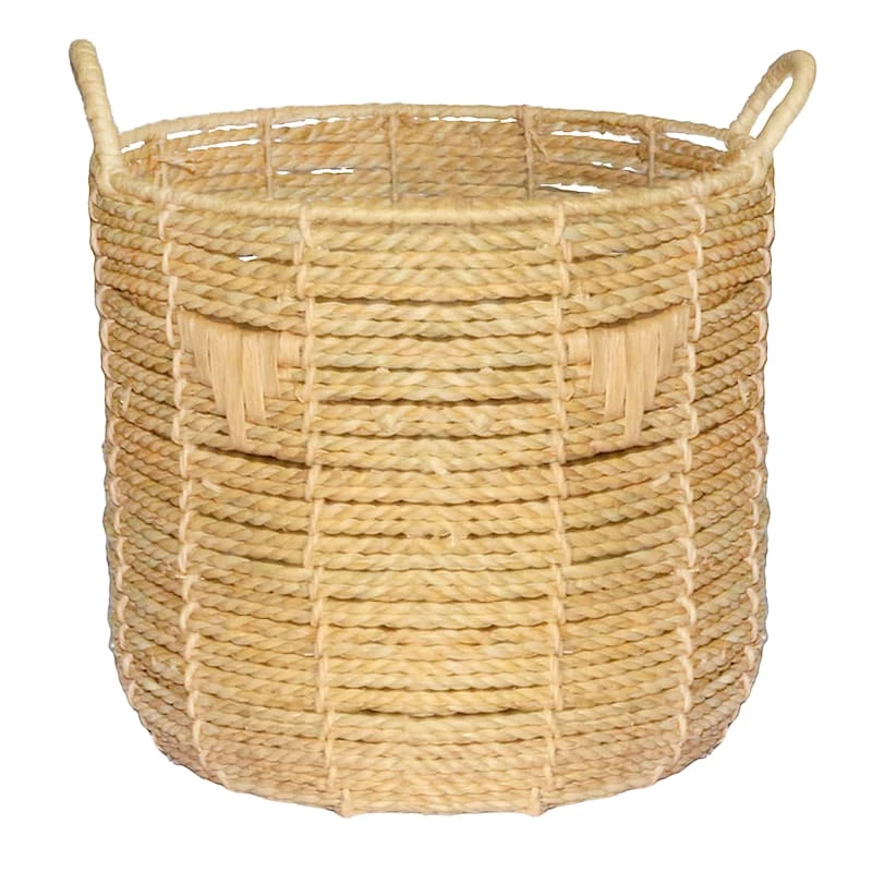 Tracey Boyd Braided Round Basket With Triangle Accents, Medium 1 Tracey Boyd Braided Round Basket With Triangle Accents, Medium