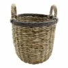 Tracey Boyd Natural Banana Leaf & Rattan Round Basket, Small