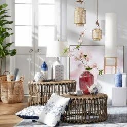 Tracey Boyd Round Rattan Storage Basket, Large -comprehensive Shop tracey boyd round rattan storage basket large 2