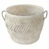Tracey Boyd Whitewashed Bamboo Basket, Large