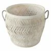 Tracey Boyd Whitewashed Bamboo Basket, Medium