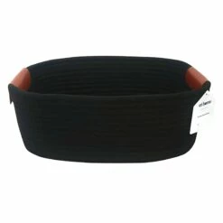 Trist Black Rectangle Storage Bin, Medium