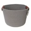Trist Grey Round Storage Bin, Large