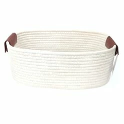 Trist White Rectangle Storage Bin, Medium