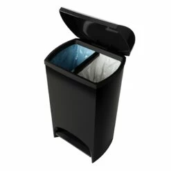 Two-Step Black Trash Can, 12gal -comprehensive Shop two step black trash can 12gal 3