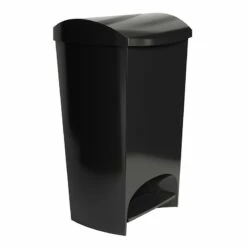 Two-Step Black Trash Can, 12gal -comprehensive Shop two step black trash can 12gal 4