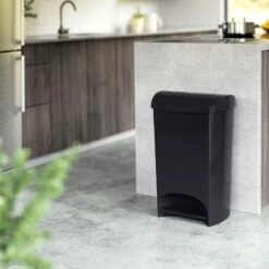 Two-Step Black Trash Can, 12gal -comprehensive Shop two step black trash can 12gal 5