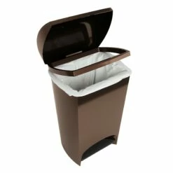 Two-Step Bronze Trash Can, 12gal -comprehensive Shop two step bronze trash can 12gal 2
