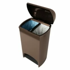 Two-Step Bronze Trash Can, 12gal -comprehensive Shop two step bronze trash can 12gal 3