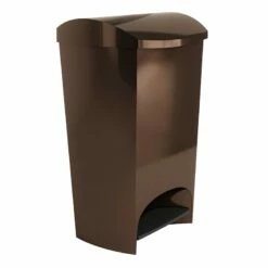 Two-Step Bronze Trash Can, 12gal -comprehensive Shop two step bronze trash can 12gal 5