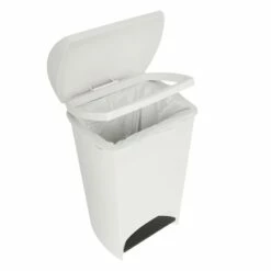 Two-Step White Trash Can, 12gal -comprehensive Shop two step white trash can 12gal 2