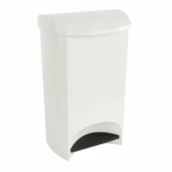 Two-Step White Trash Can, 12gal