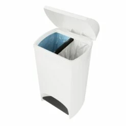 Two-Step White Trash Can, 12gal -comprehensive Shop two step white trash can 12gal 3