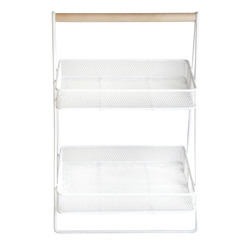 Ty Pennington 2-Tier Cozy Caddy, White Metal 2 Ty Pennington 2-Tier Cozy Caddy, White Metal - Image 2