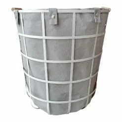 Ty Pennington Metal Wire Laundry Hamper With Liner, White