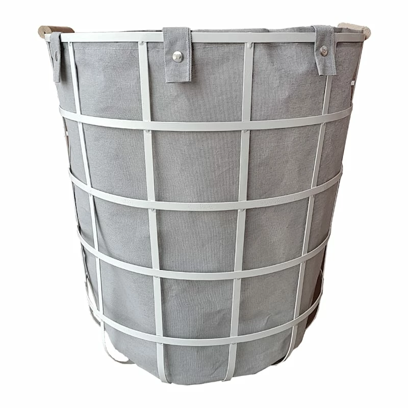 Ty Pennington Metal Wire Laundry Hamper With Liner, White 1 Ty Pennington Metal Wire Laundry Hamper With Liner, White
