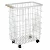Ty Pennington Nova Slim Metal Rolling Laundry Hamper, White
