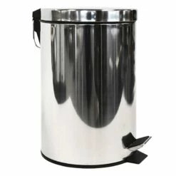 Walsh Shiny Stainless Steel Round Step Can With Removable Liner, 7l