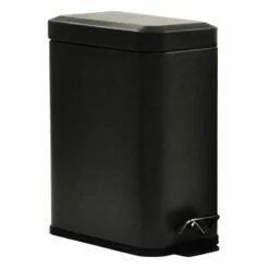 Weston Matte Black Metal Step Can With Removable Liner, 5l