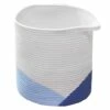White & Blue Cotton Rope Storage Basket, Small