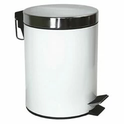 White Metal Trash Bin, 5l