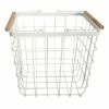 White Metal Wire Bin, 13x16