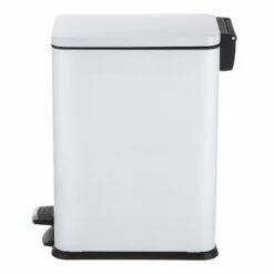 White Rectangle Pedal Bin, 9.7l -comprehensive Shop white rectangle pedal bin 9.7l 2