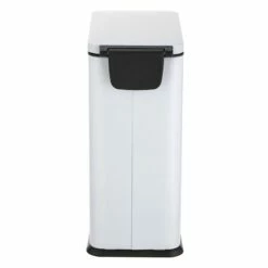 White Rectangle Pedal Bin, 9.7l -comprehensive Shop white rectangle pedal bin 9.7l 3