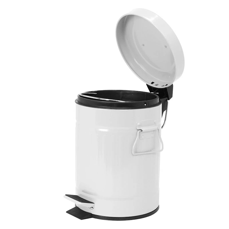 White Retro Step Trash Bin, 5l 1 White Retro Step Trash Bin, 5l